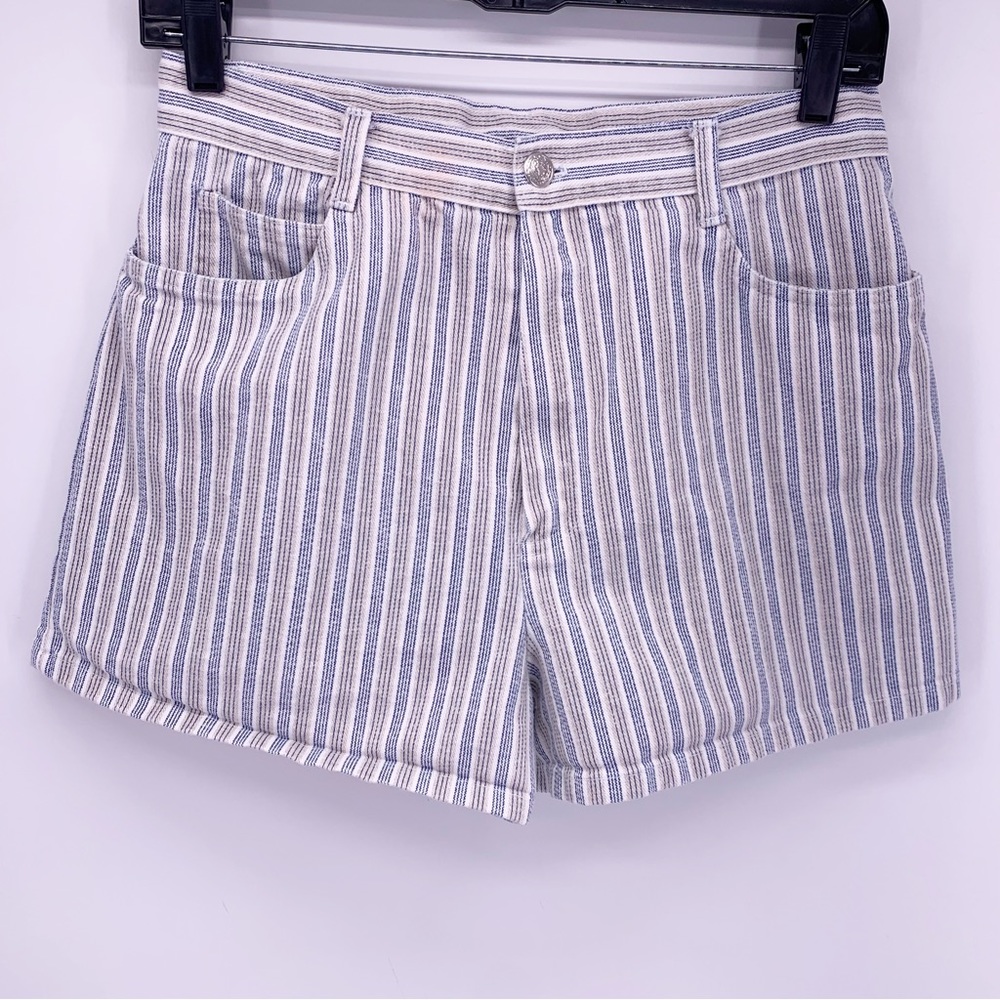 VINTAGE A.Byer California High Waist Pinstriped Jean Shorts size 6